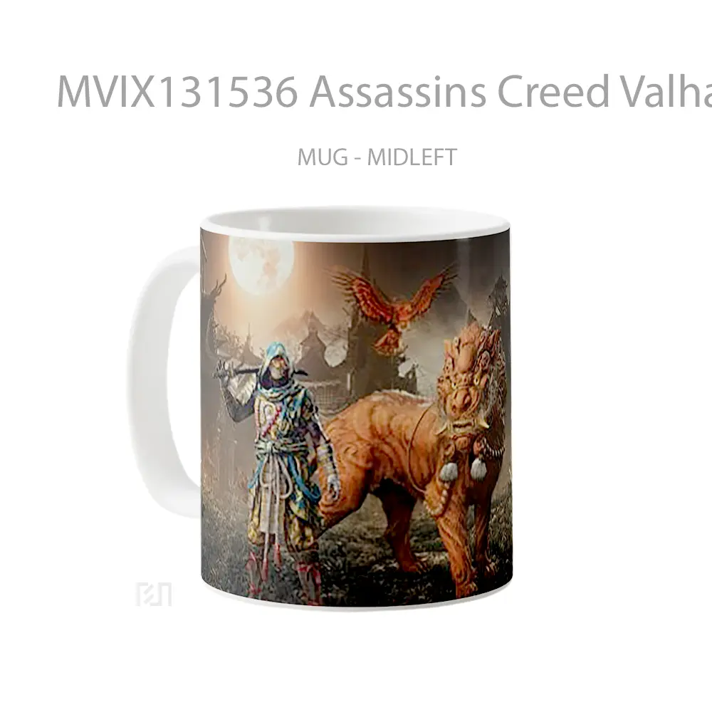 Mug Assassins Creed Valhalla The Yurei Bushido Cangkir Gamer - All-side / Desain
