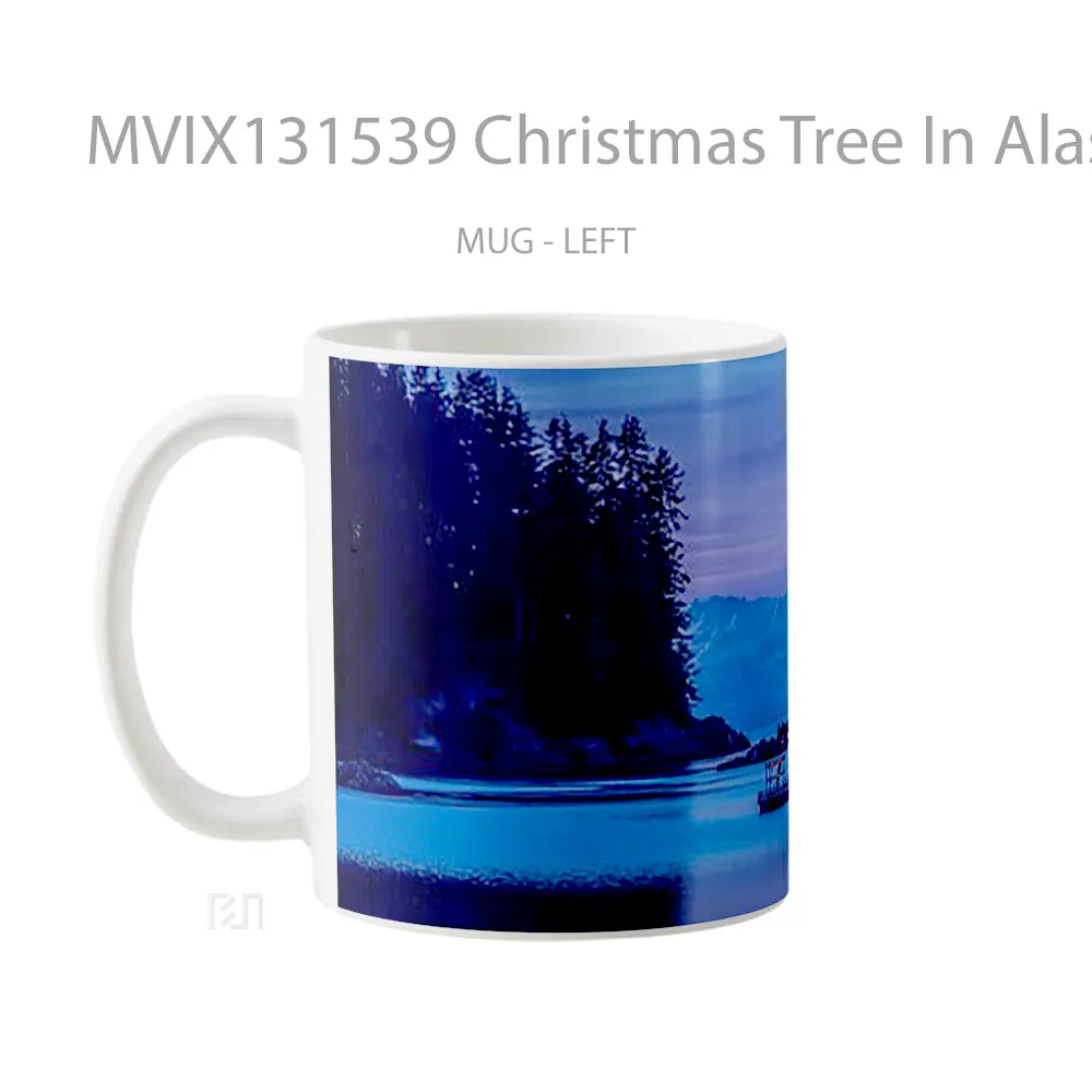 Mug Christmas Tree In Alaska Gelas Pemandangan Alam - All-side / Desain