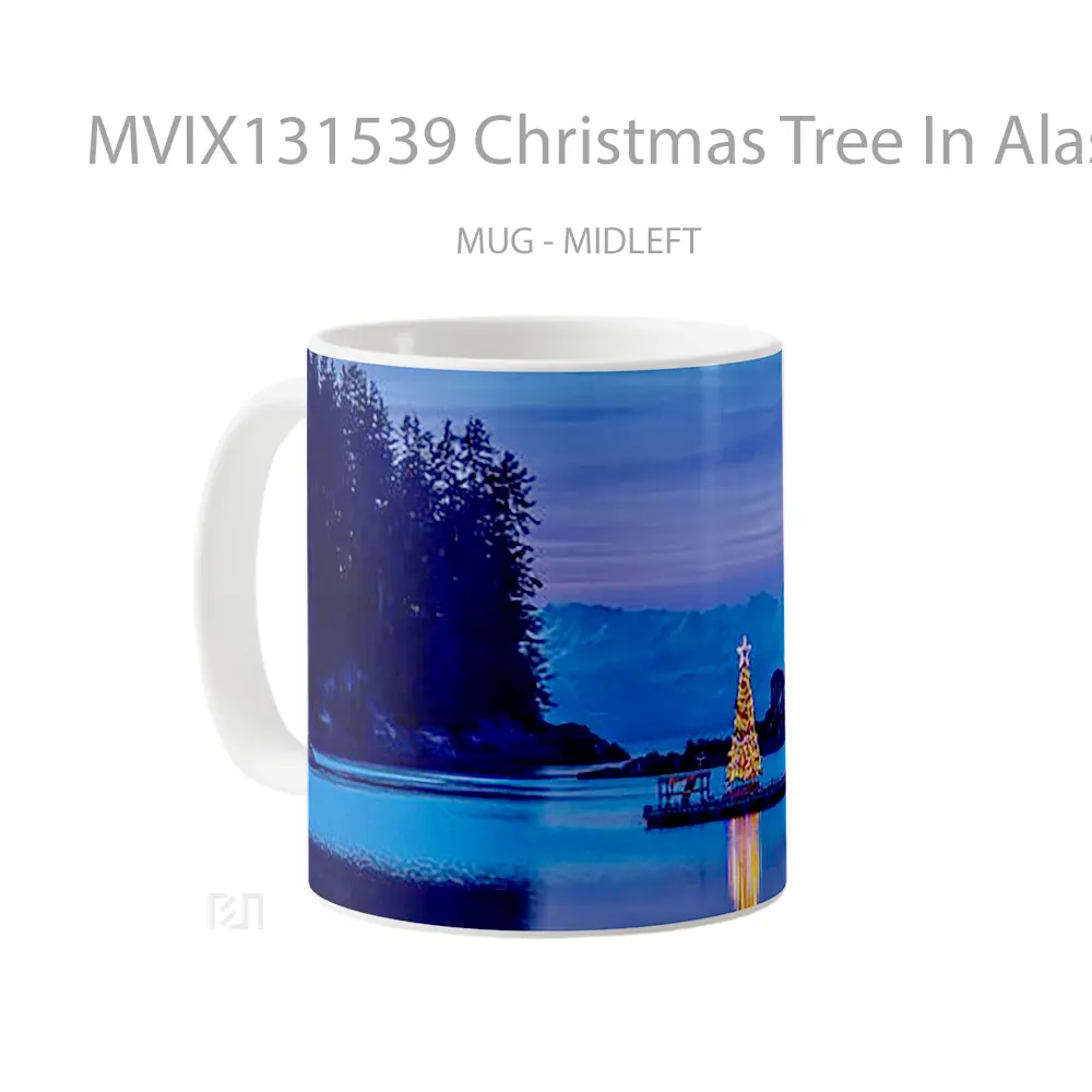 Mug Christmas Tree In Alaska Gelas Pemandangan Alam - All-side / Desain