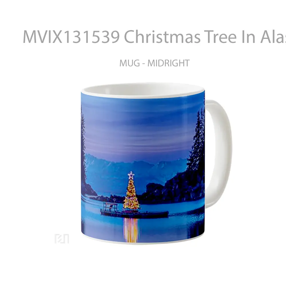 Mug Christmas Tree In Alaska Gelas Pemandangan Alam - All-side / Desain