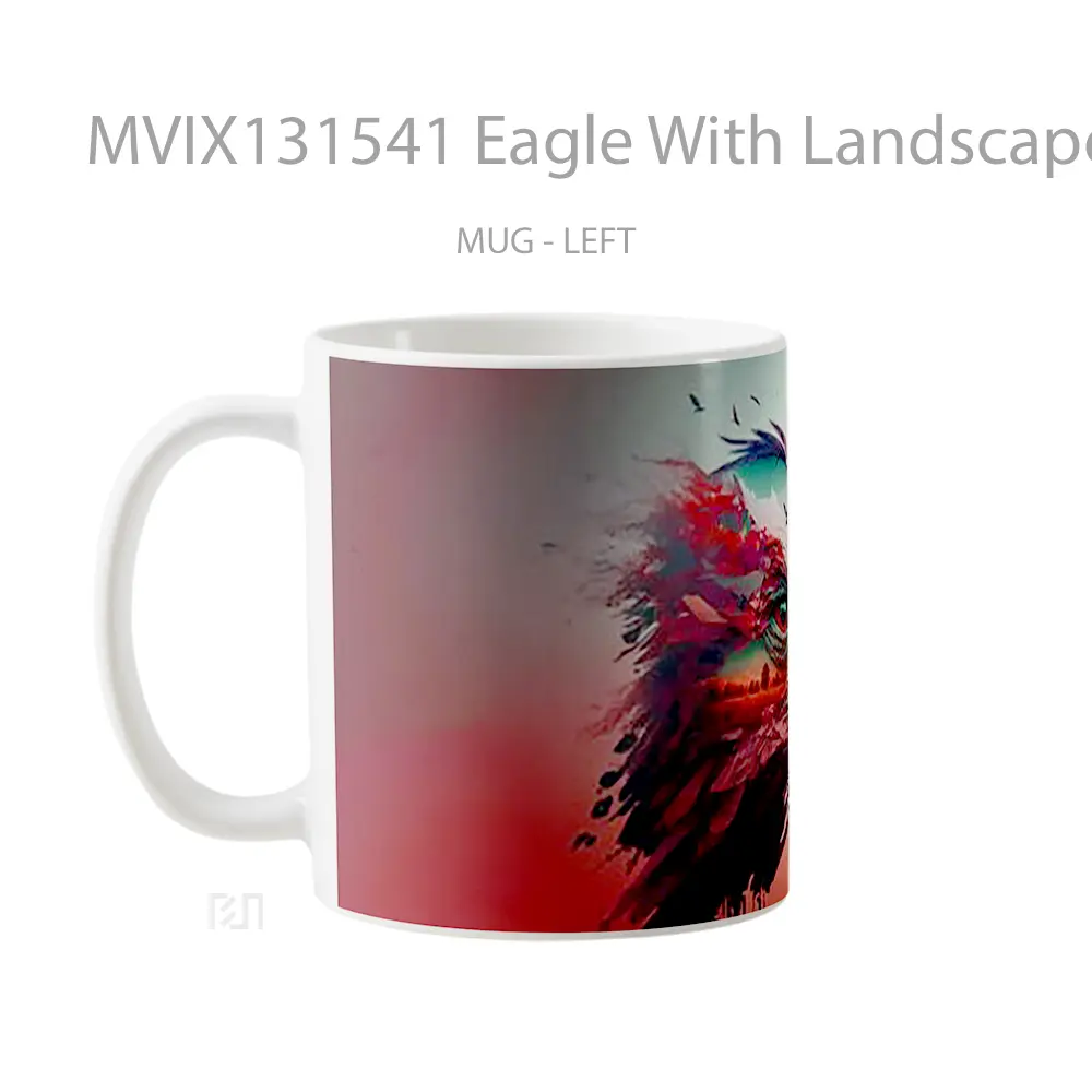 Mug Eagle With Landscape Gelas Hewan Lucu - All-side / Desain