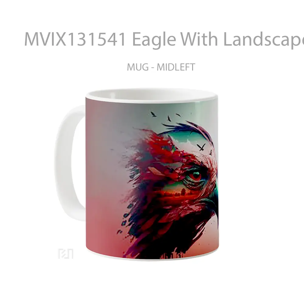 Mug Eagle With Landscape Gelas Hewan Lucu - All-side / Desain