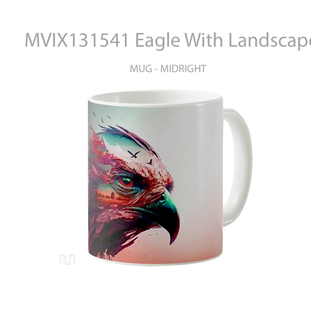 Mug Eagle With Landscape Gelas Hewan Lucu - All-side / Desain