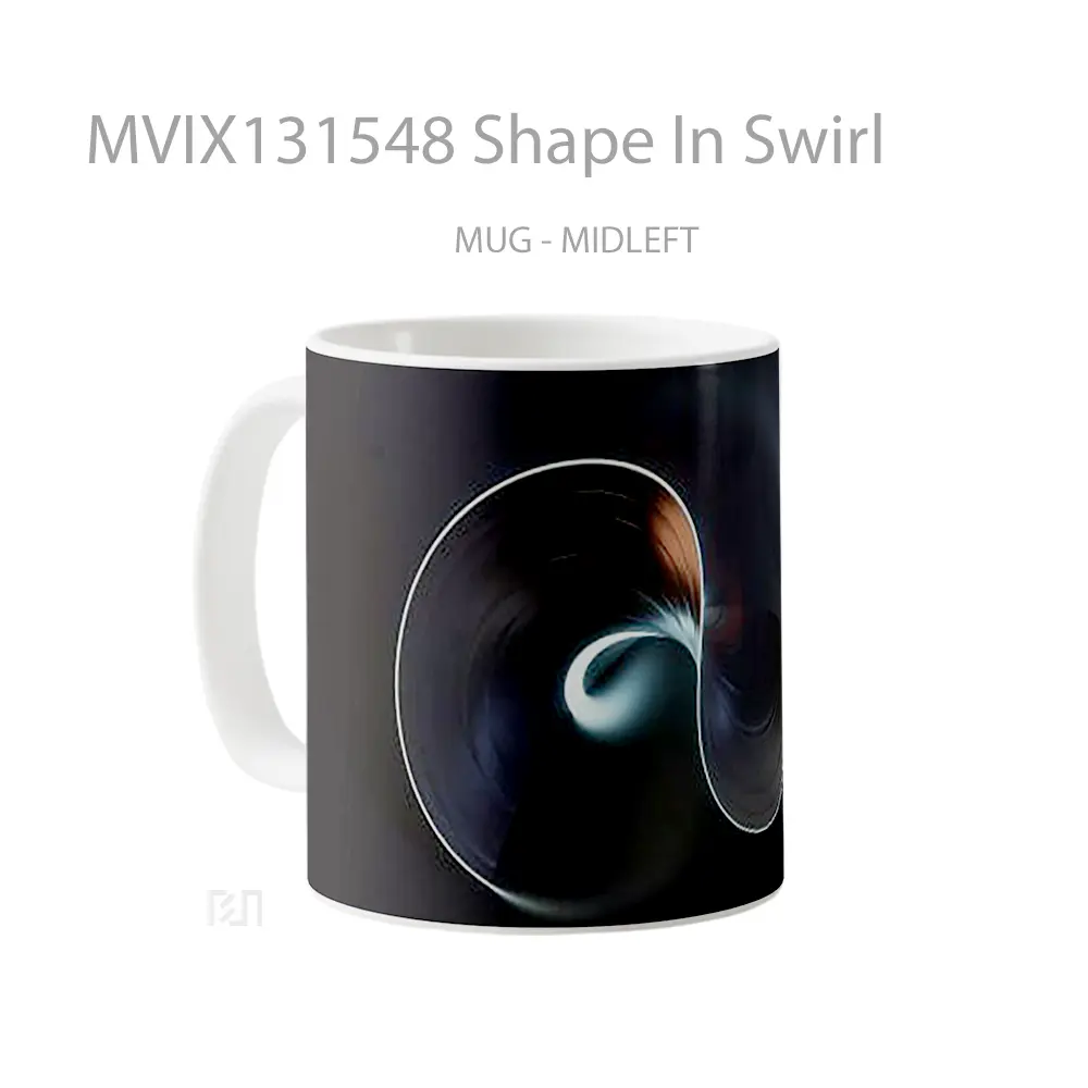 Mug Shape In Swirl Gelas Seni Modern - All-side / Desain