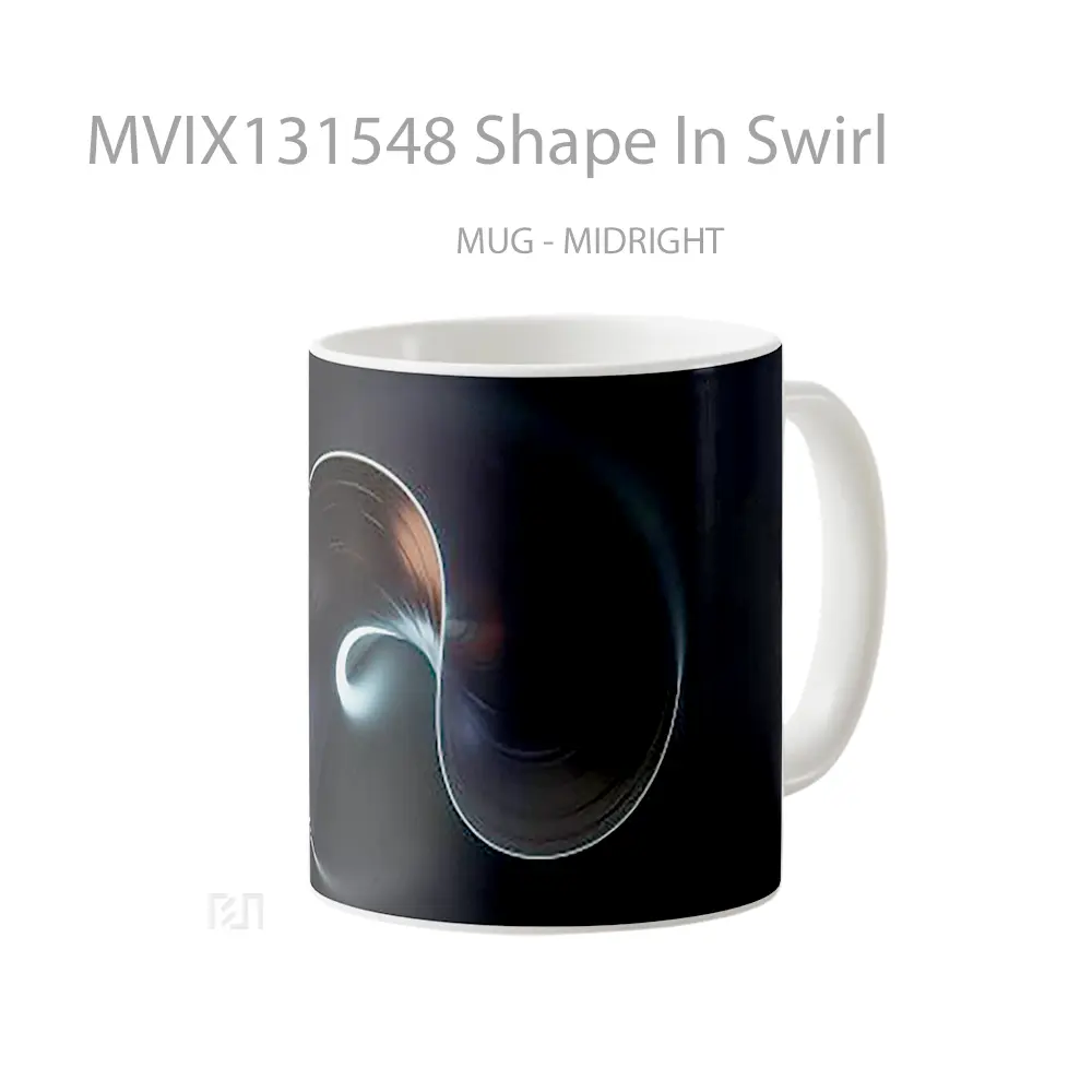 Mug Shape In Swirl Gelas Seni Modern - All-side / Desain
