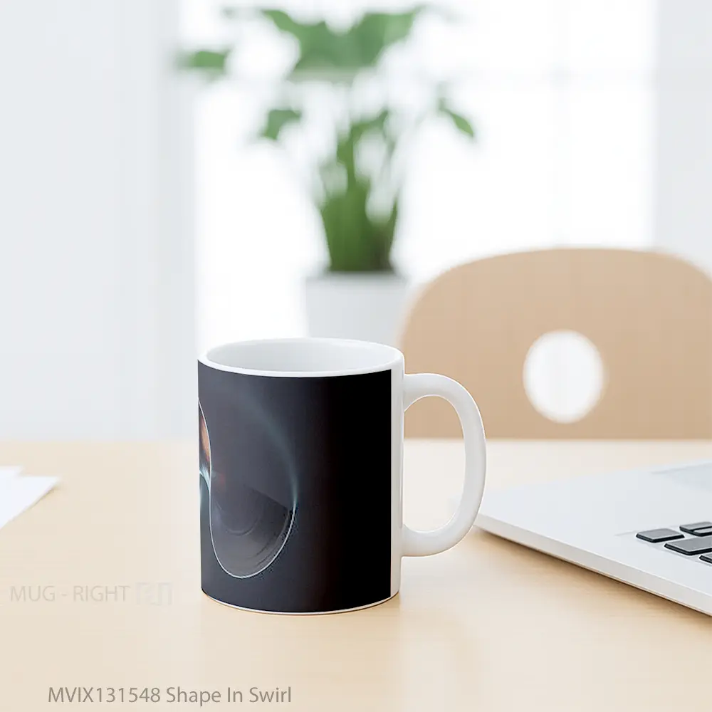 Mug Shape In Swirl Gelas Seni Modern - All-side / Desain