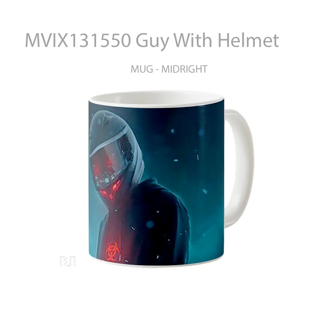 Mug Guy With Helmet Gelas Keramik Unik - All-side / Desain