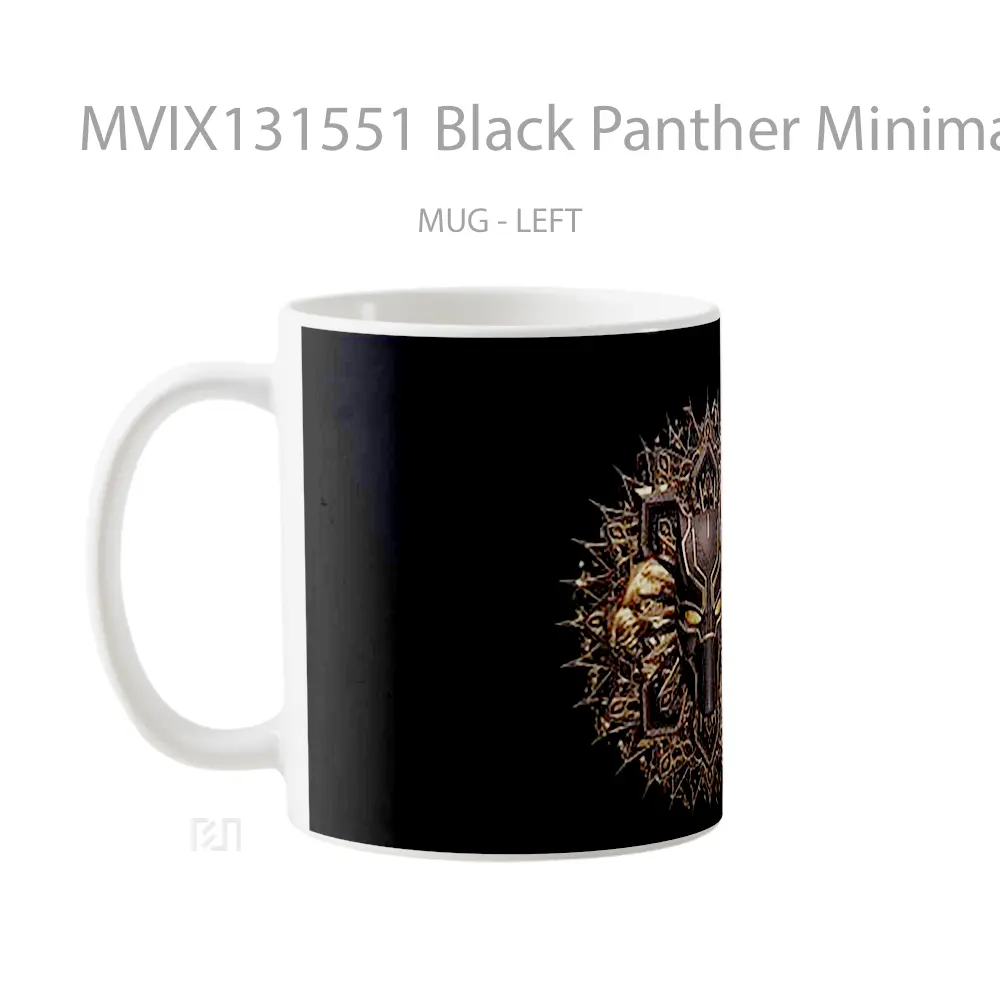 Mug Black Panther Minimalist Gelas Superhero - All-side / Desain