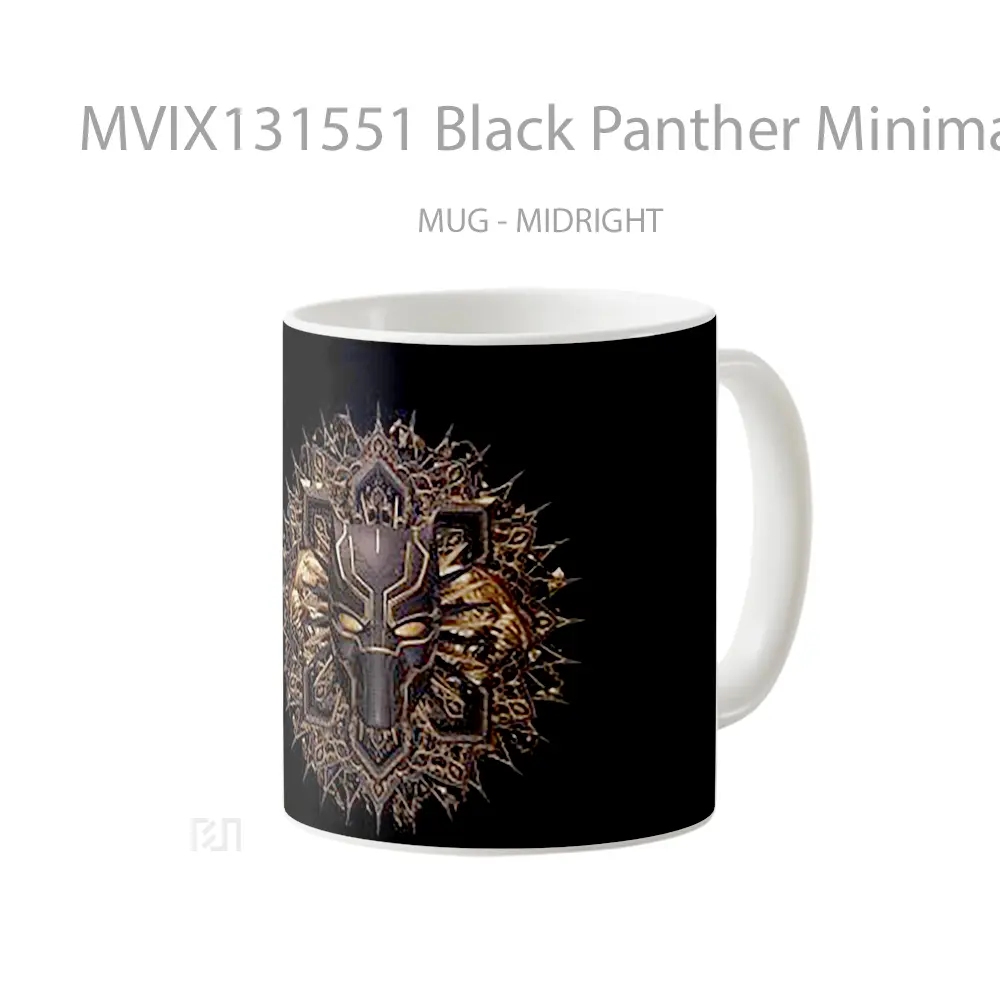 Mug Black Panther Minimalist Gelas Superhero - All-side / Desain