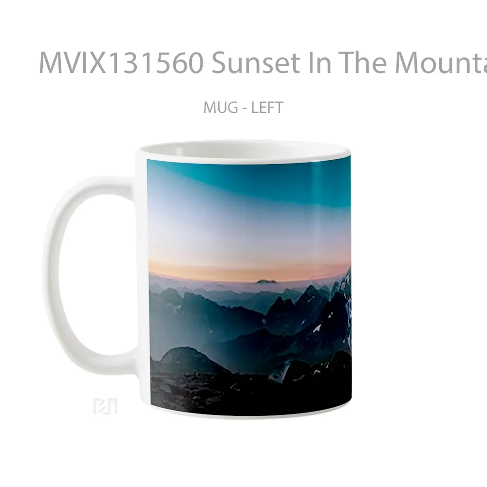 Mug Sunset In The Mountains V1 Gelas Pemandangan Alam - All-side / Desain