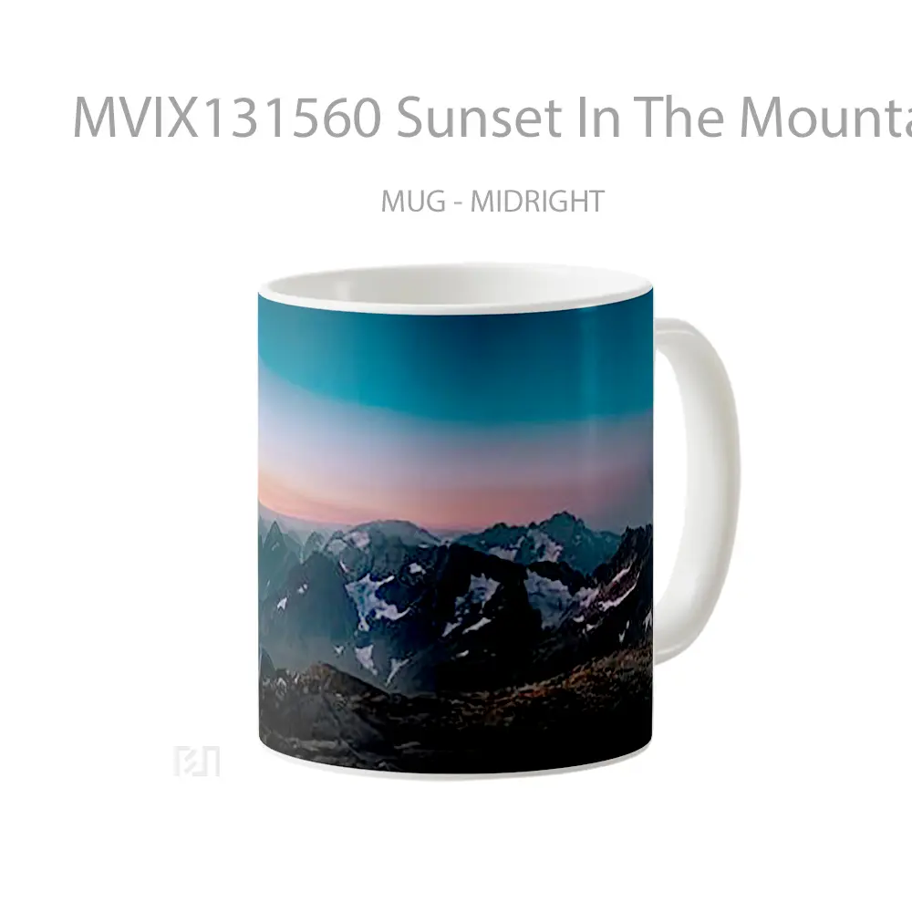 Mug Sunset In The Mountains V1 Gelas Pemandangan Alam - All-side / Desain