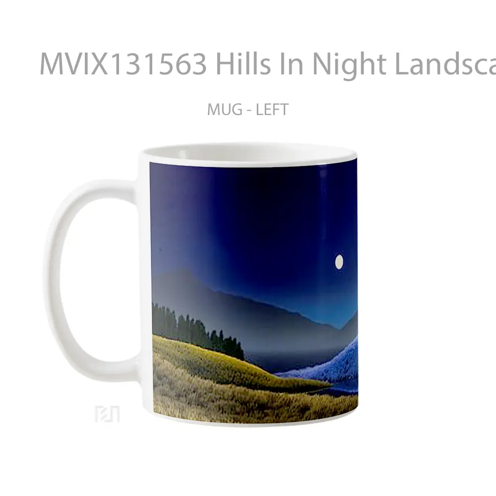 Mug Hills In Night Landscape Gelas Pemandangan Alam - All-side / Desain