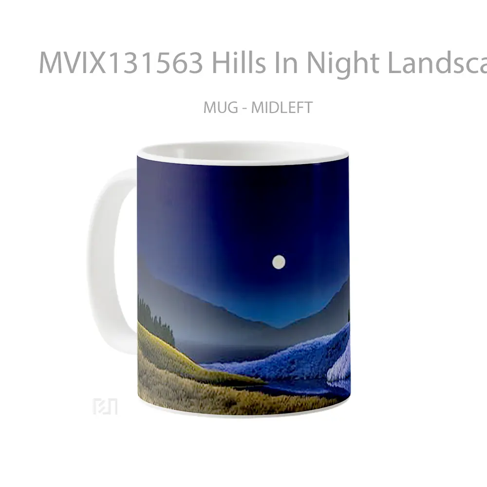 Mug Hills In Night Landscape Gelas Pemandangan Alam - All-side / Desain
