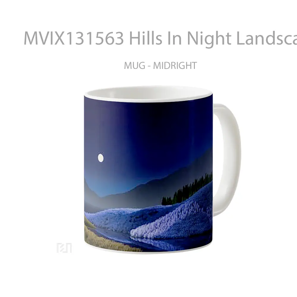 Mug Hills In Night Landscape Gelas Pemandangan Alam - All-side / Desain