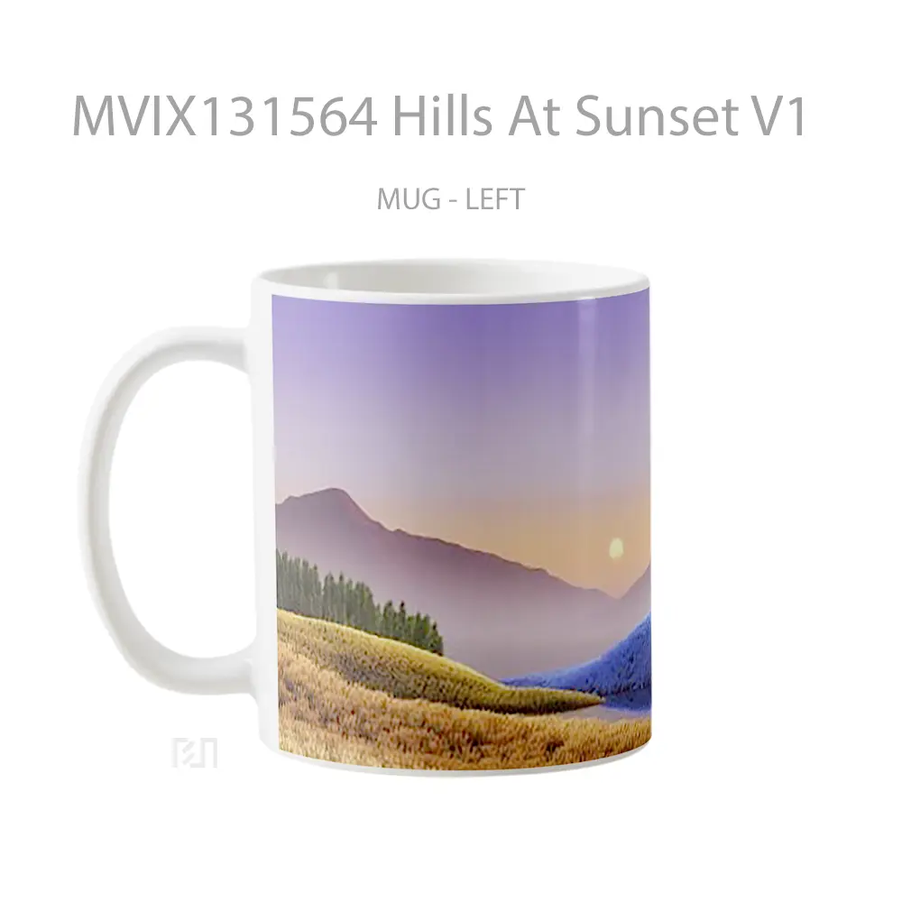 Mug Hills At Sunset V1 Gelas Pemandangan Alam - All-side / Desain