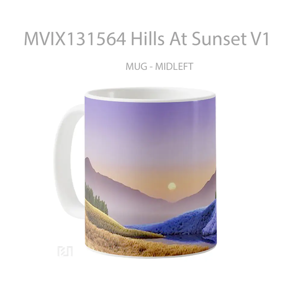 Mug Hills At Sunset V1 Gelas Pemandangan Alam - All-side / Desain