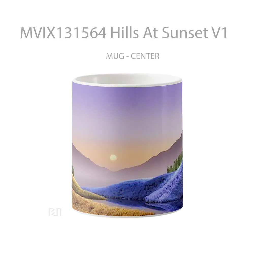 Mug Hills At Sunset V1 Gelas Pemandangan Alam