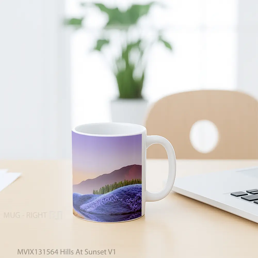Mug Hills At Sunset V1 Gelas Pemandangan Alam - All-side / Desain