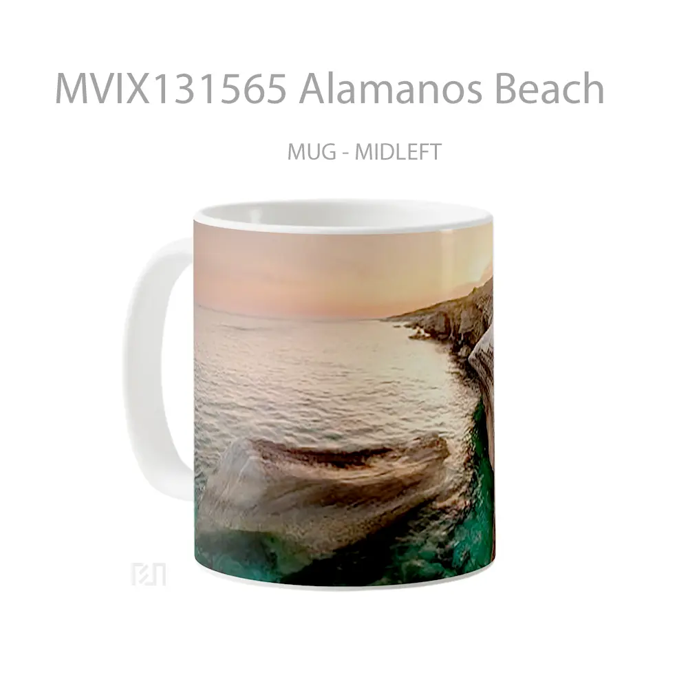 Mug Alamanos Beach Gelas Pemandangan Alam - All-side / Desain