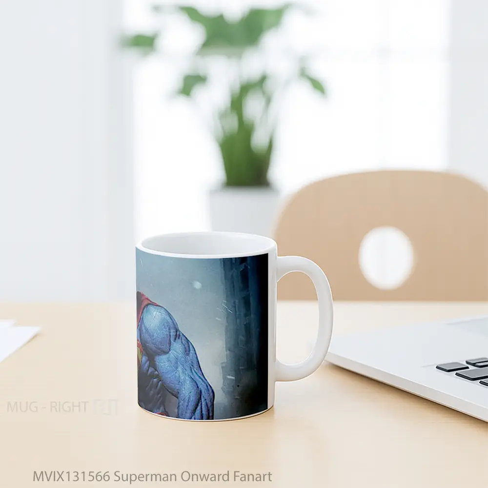 Mug Superman Onward Fanart Gelas Superhero - All-side / Desain