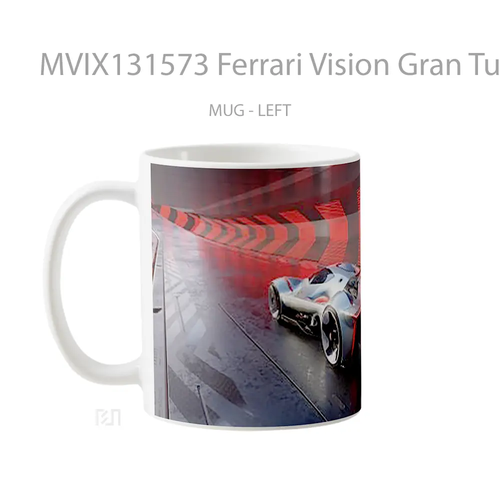 Mug Ferrari Vision Gran Turismo 2023 Gelas Superhero - All-side / Desain