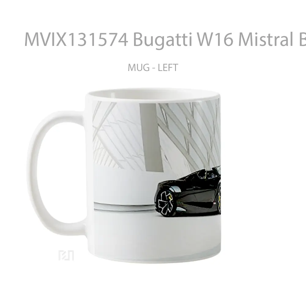 Mug Bugatti W16 Mistral Black Cangkir Mobil - All-side / Desain