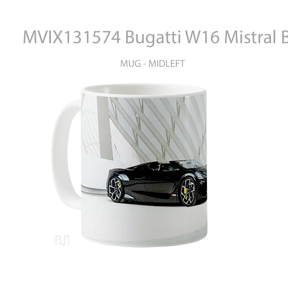 Mug Bugatti W16 Mistral Black Cangkir Mobil - All-side / Desain