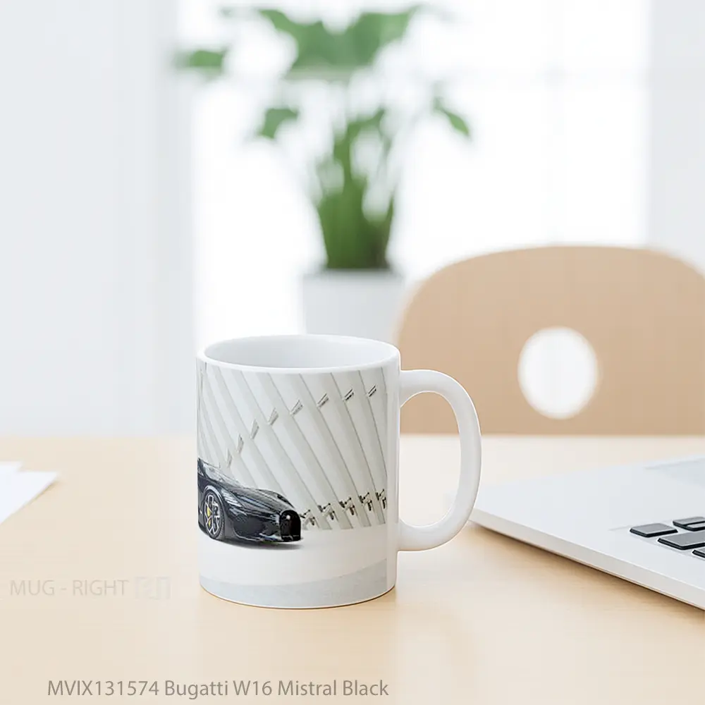 Mug Bugatti W16 Mistral Black Cangkir Mobil - All-side / Desain