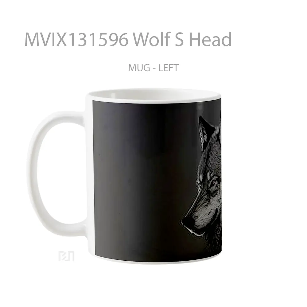 Mug Wolf S Head Gelas Hewan Lucu - All-side / Desain