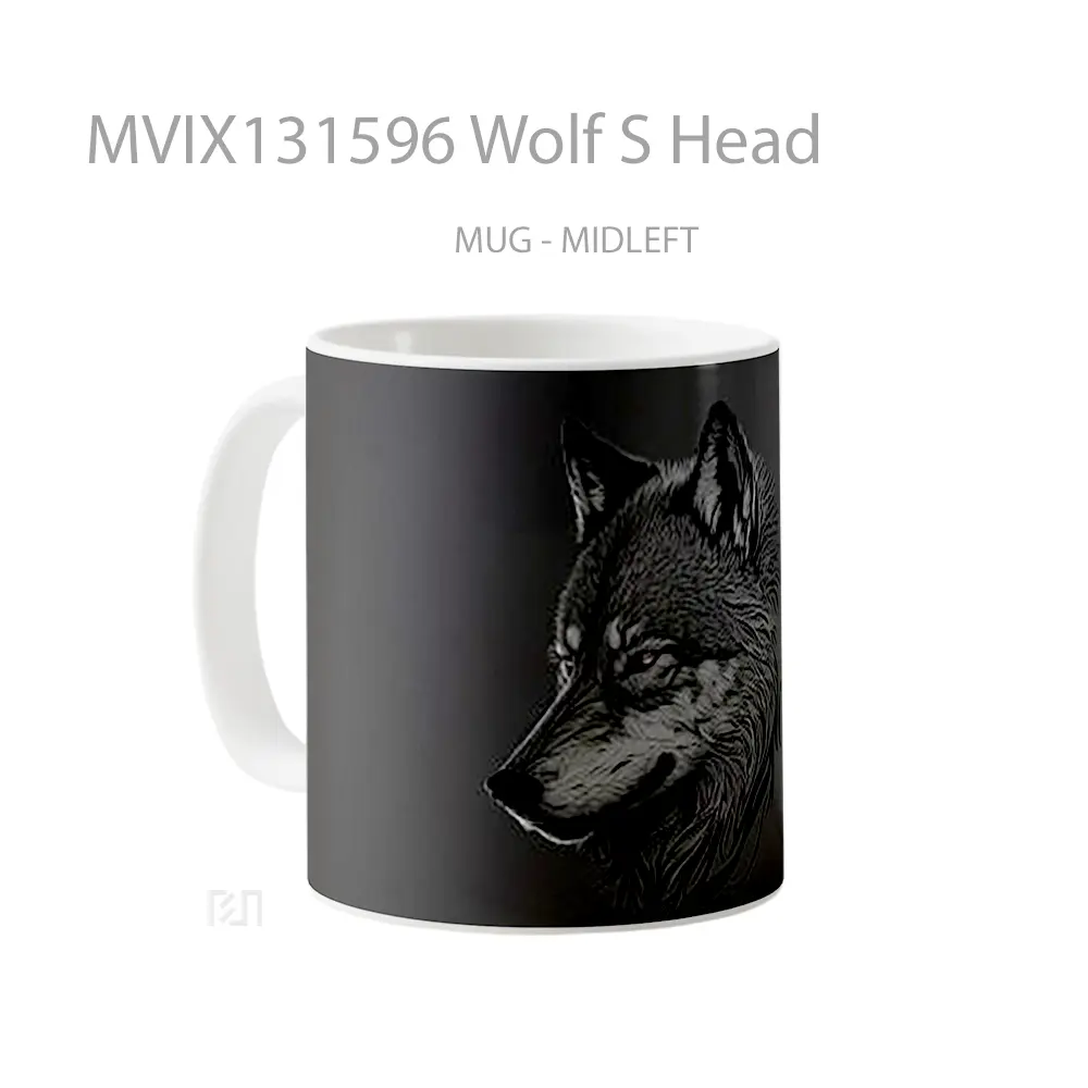 Mug Wolf S Head Gelas Hewan Lucu - All-side / Desain