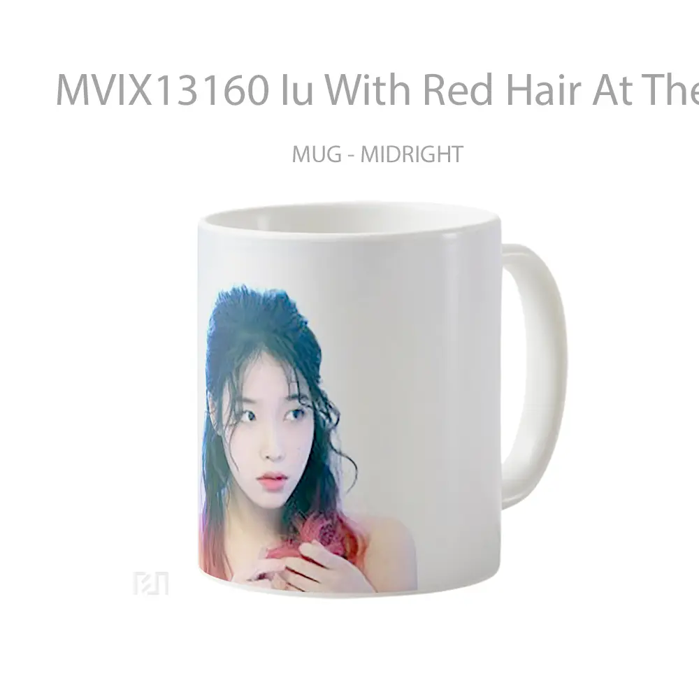 Mug Iu With Red Hair At The Ends Kpop Gelas Keramik Unik - All-side / Desain