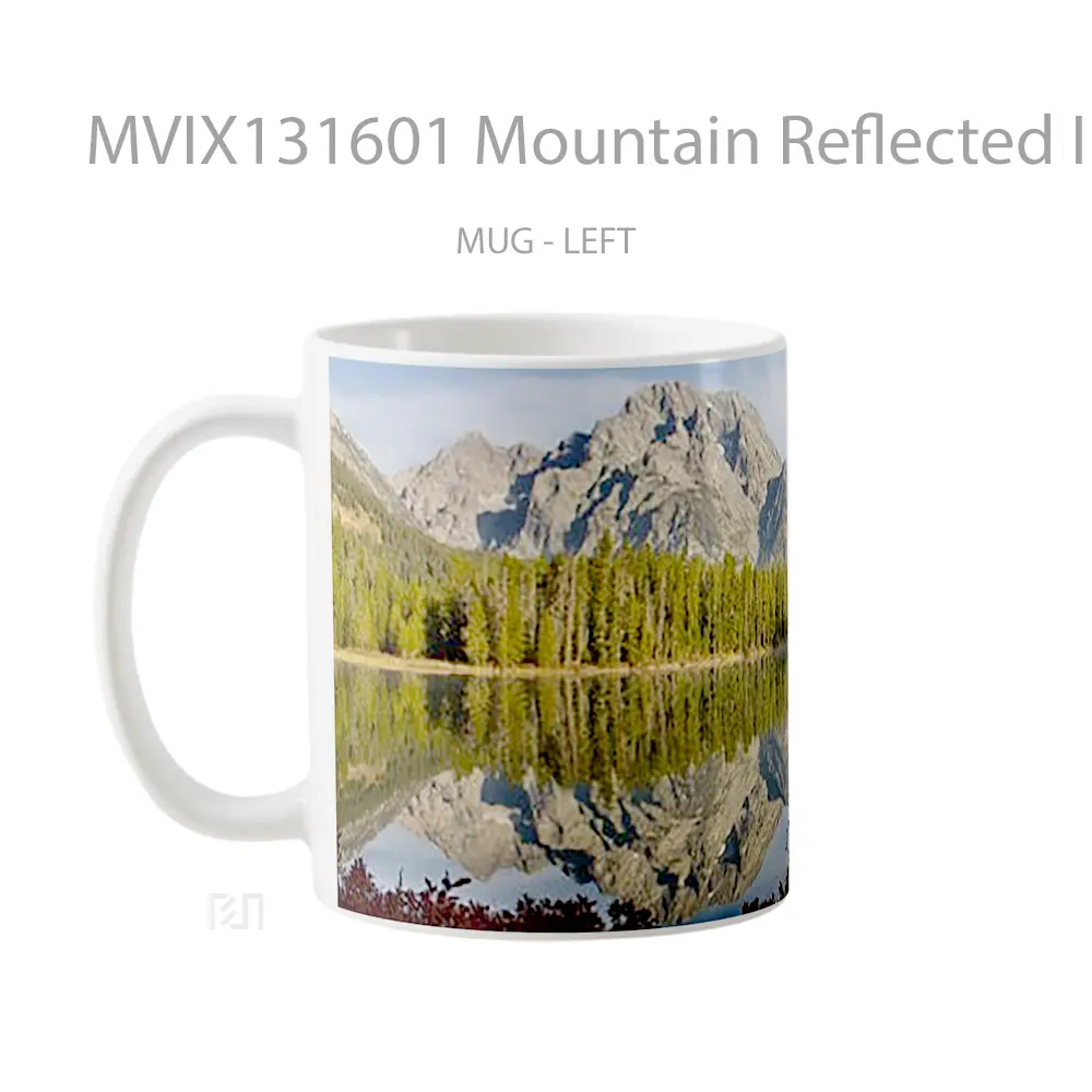Mug Mountain Reflected In Lake In The Forest Gelas Pemandangan Alam - All-side / Desain