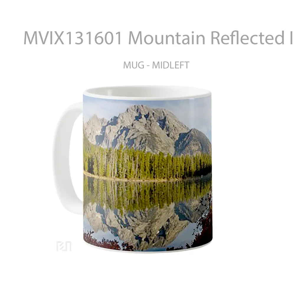Mug Mountain Reflected In Lake In The Forest Gelas Pemandangan Alam - All-side / Desain