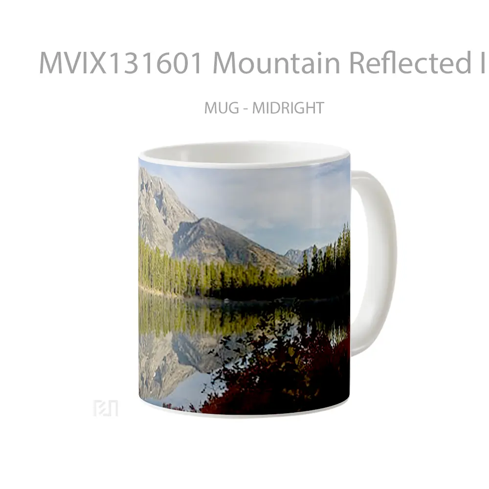 Mug Mountain Reflected In Lake In The Forest Gelas Pemandangan Alam - All-side / Desain