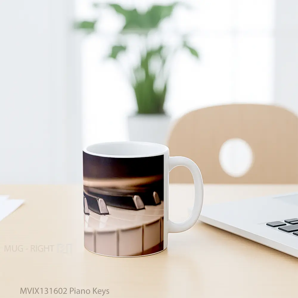 Mug Piano Keys Gelas Keramik Unik - All-side / Desain