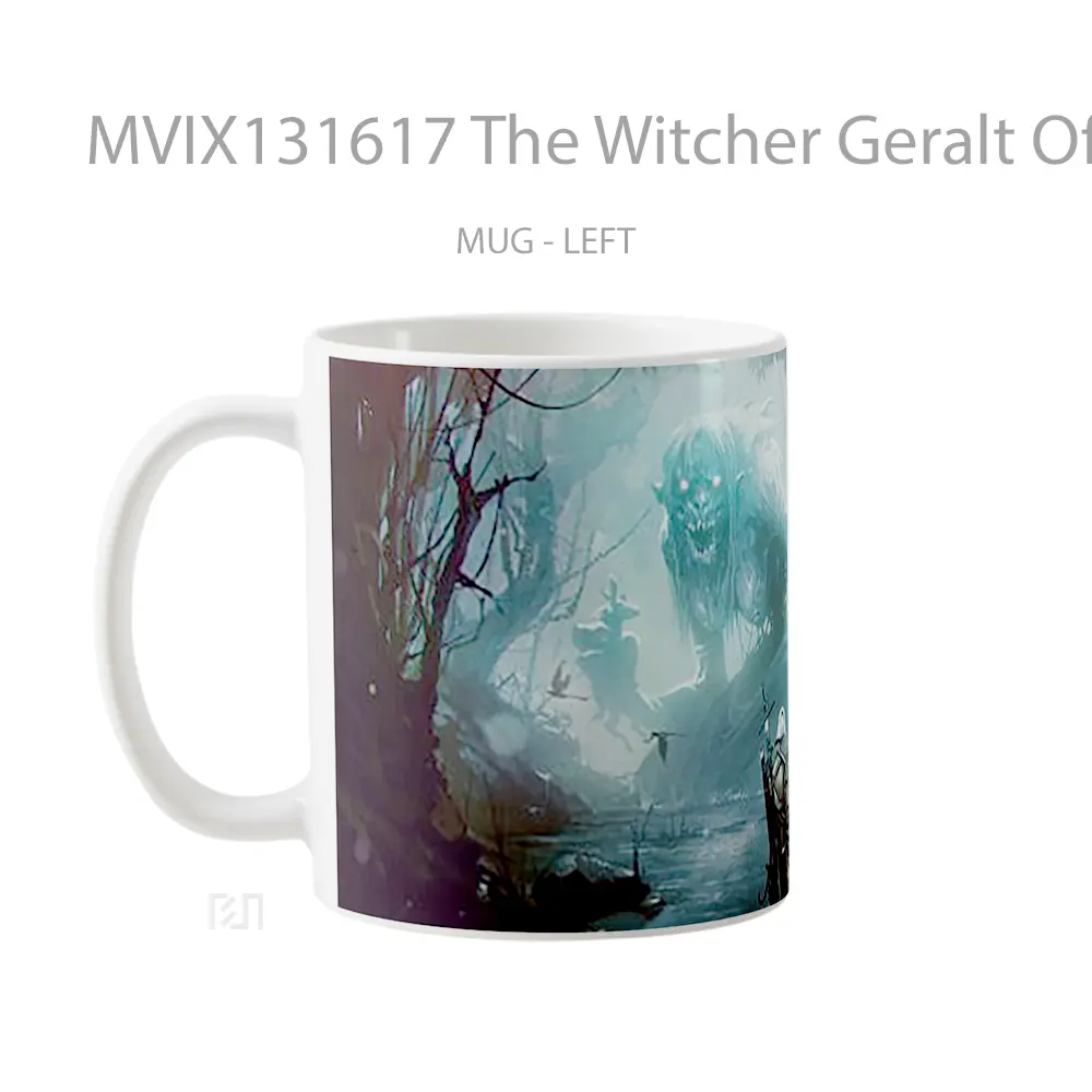 Mug The Witcher Geralt Of Rivia With Monster Gelas Keramik Unik - All-side / Desain