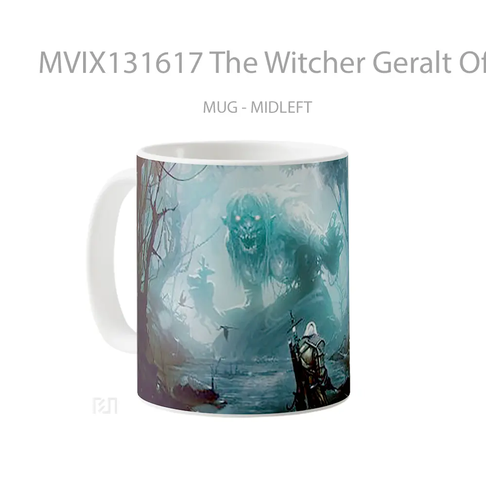 Mug The Witcher Geralt Of Rivia With Monster Gelas Keramik Unik - All-side / Desain