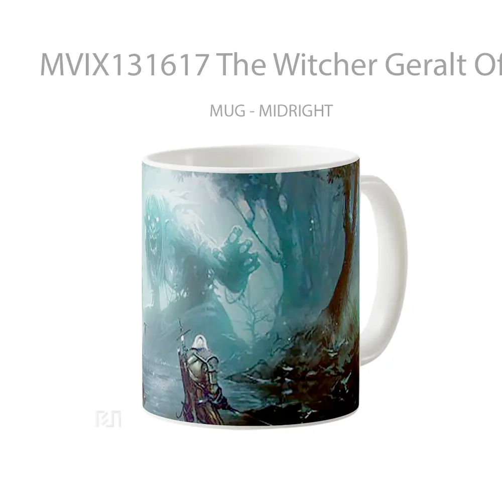 Mug The Witcher Geralt Of Rivia With Monster Gelas Keramik Unik - All-side / Desain