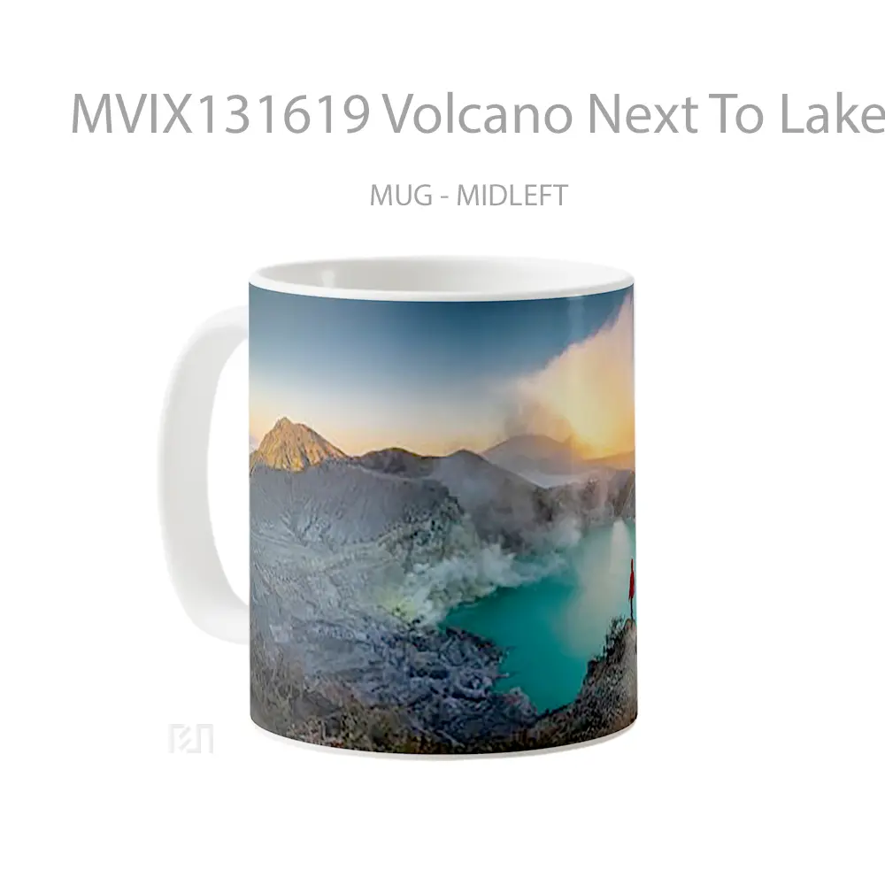Mug Volcano Next To Lake Gelas Pemandangan Alam - All-side / Desain