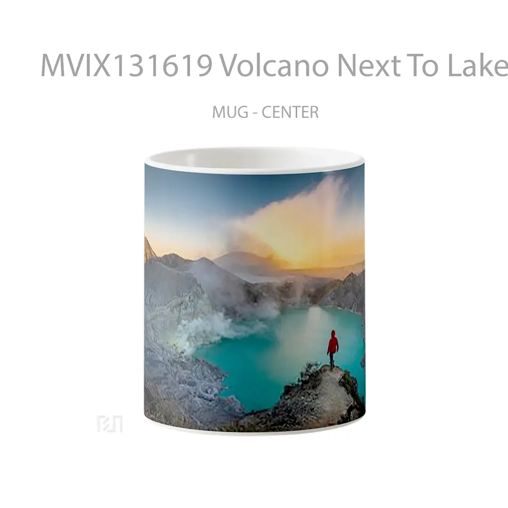 Mug Volcano Next To Lake Gelas Pemandangan Alam