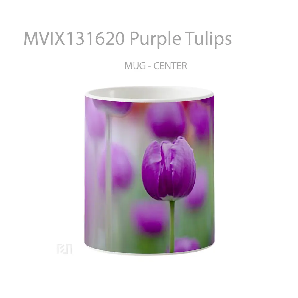 Mug Purple Tulips Gelas Keramik Unik