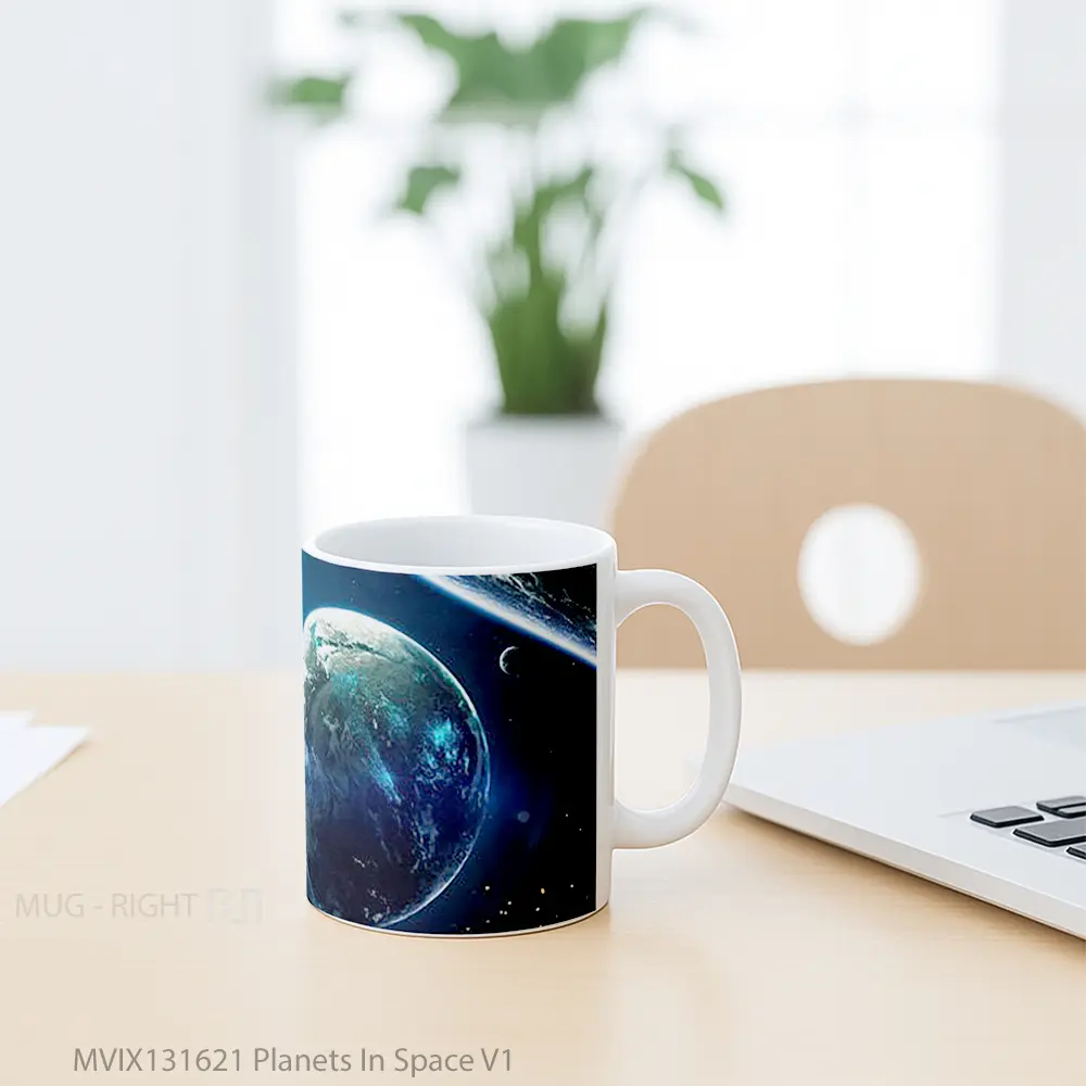 Mug Planets In Space V1 Gelas Astronomi - All-side / Desain