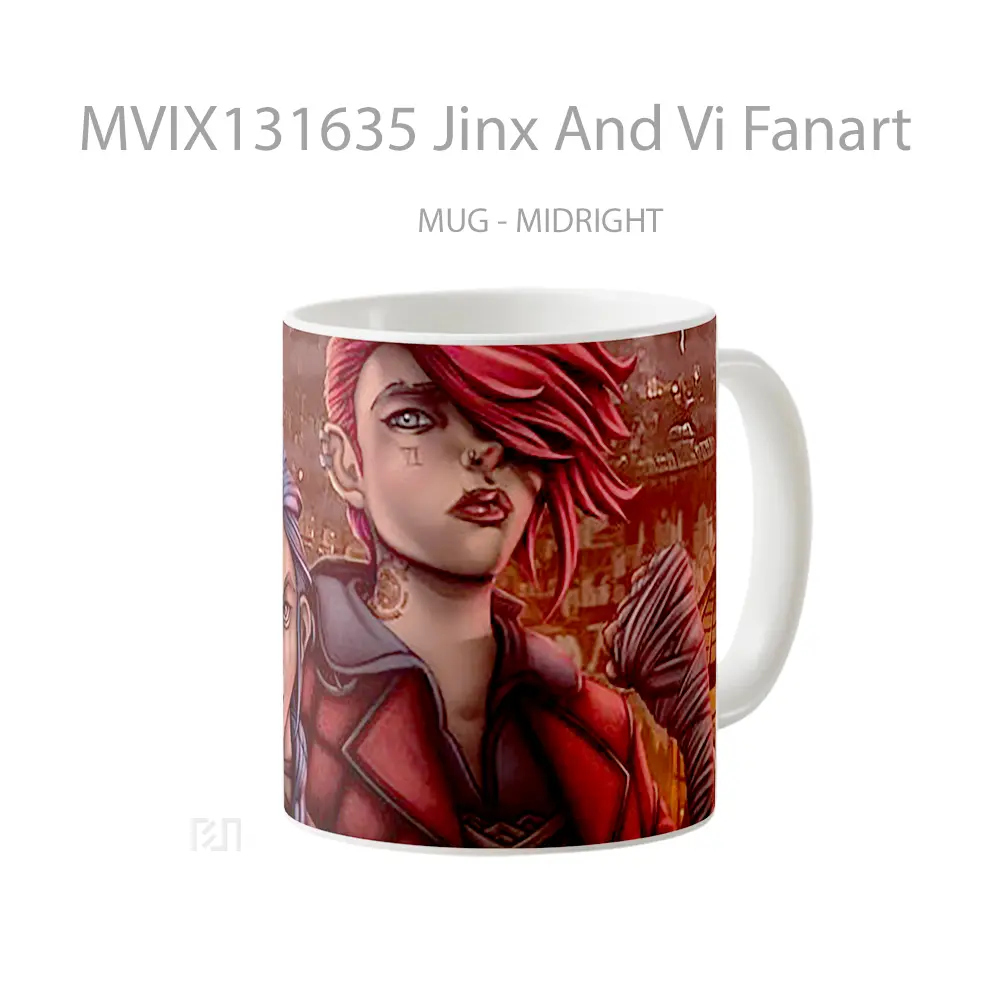 Mug Jinx And Vi Fanart Gelas Keramik Unik - All-side / Desain