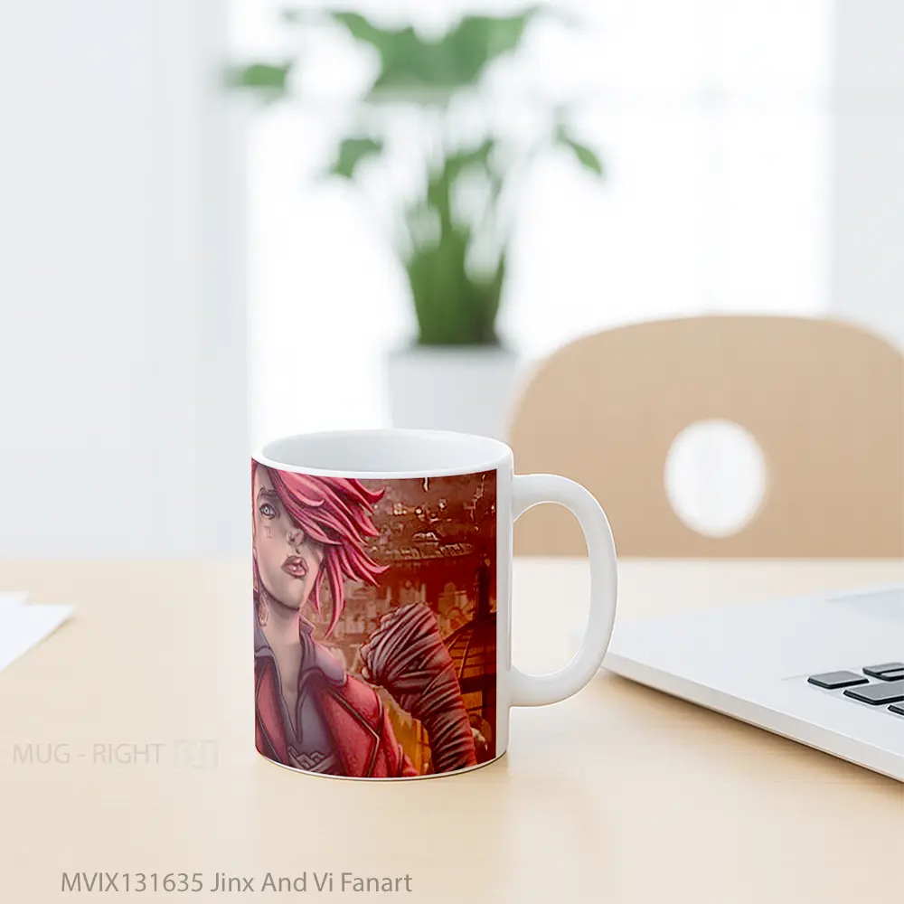 Mug Jinx And Vi Fanart Gelas Keramik Unik - All-side / Desain