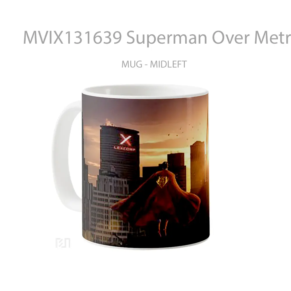 Mug Superman Over Metropolis Gelas Superhero - All-side / Desain