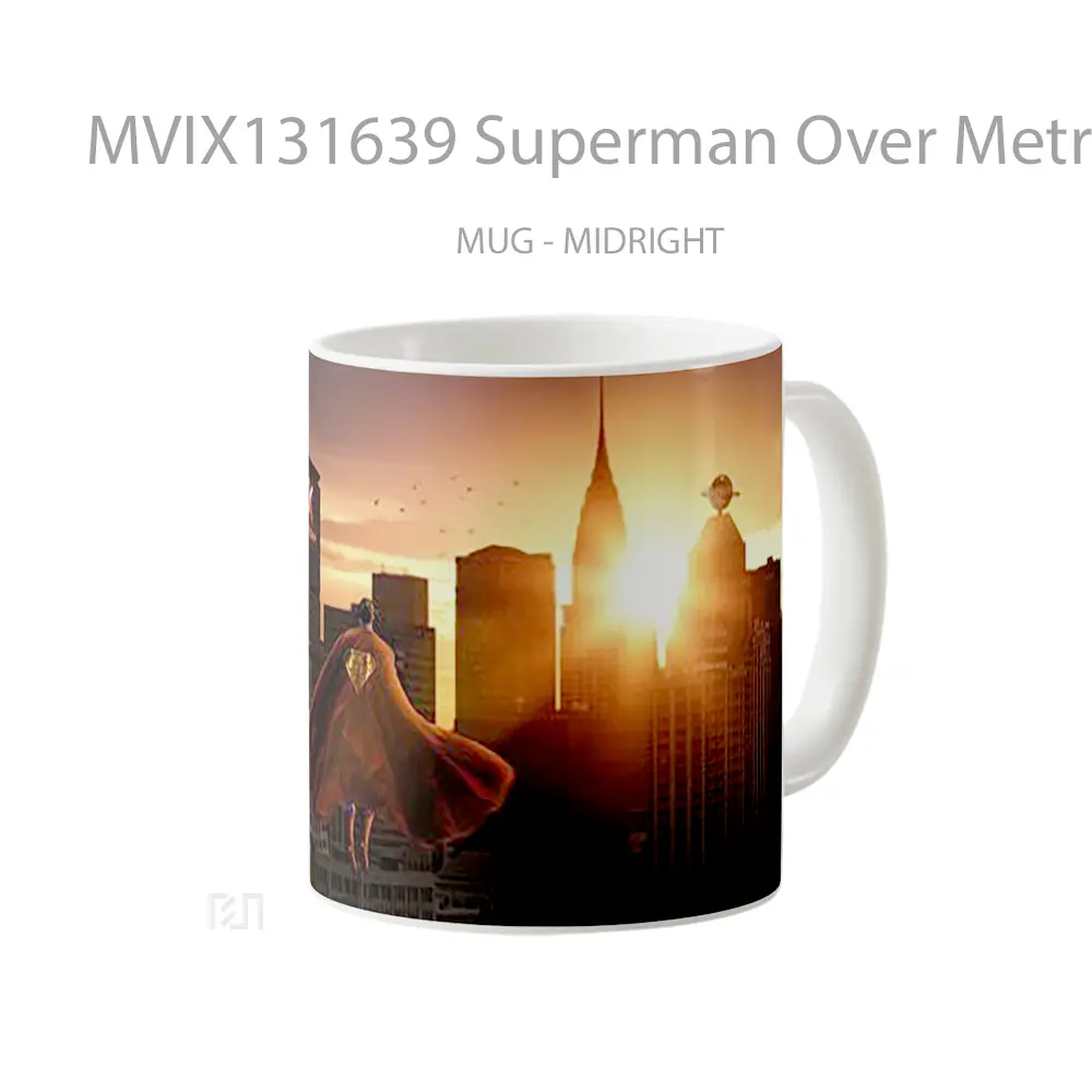Mug Superman Over Metropolis Gelas Superhero - All-side / Desain