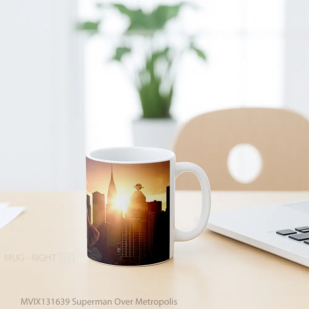 Mug Superman Over Metropolis Gelas Superhero - All-side / Desain