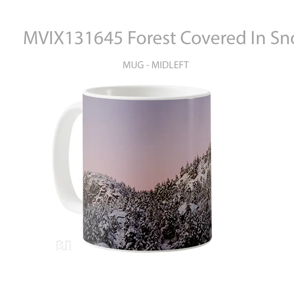 Mug Forest Covered In Snow Gelas Pemandangan Alam - All-side / Desain