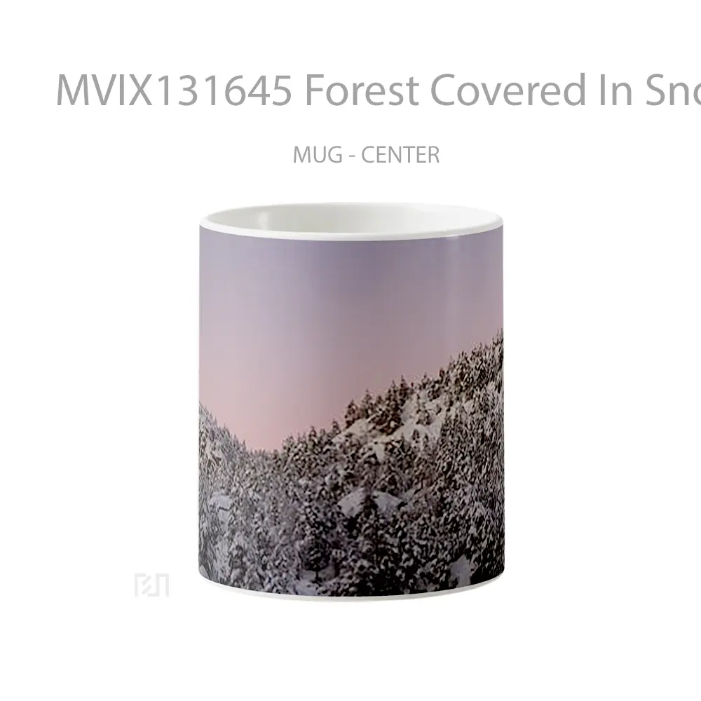 Mug Forest Covered In Snow Gelas Pemandangan Alam