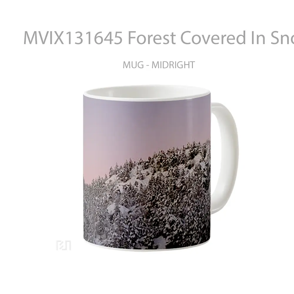 Mug Forest Covered In Snow Gelas Pemandangan Alam - All-side / Desain